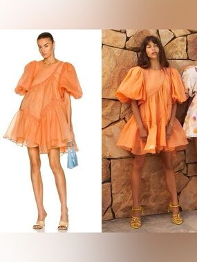 Aje Riviera Dress in Mandarin Orange Size 6